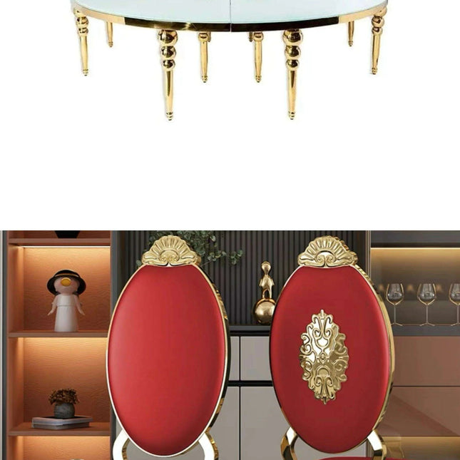 Elegant Stainless Steel Half Moon S-Shape MDF Event Table