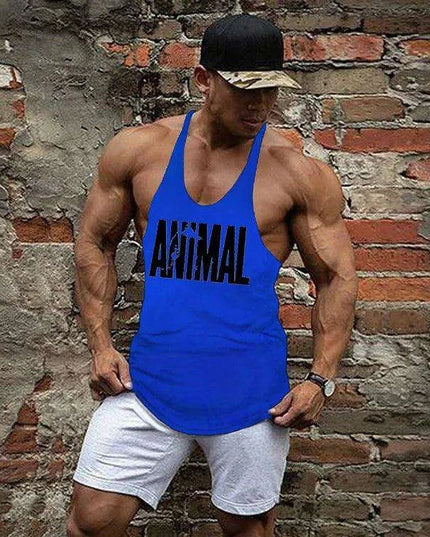 Men's Sleeveless Cotton Tank Top for Bodybuilding and Fitness - Muscle Stringer Vest