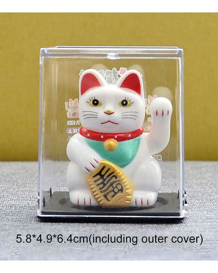 Solar Waving Lucky Cat: Eco-Friendly Maneki Neko for Home and Office Good Fortune