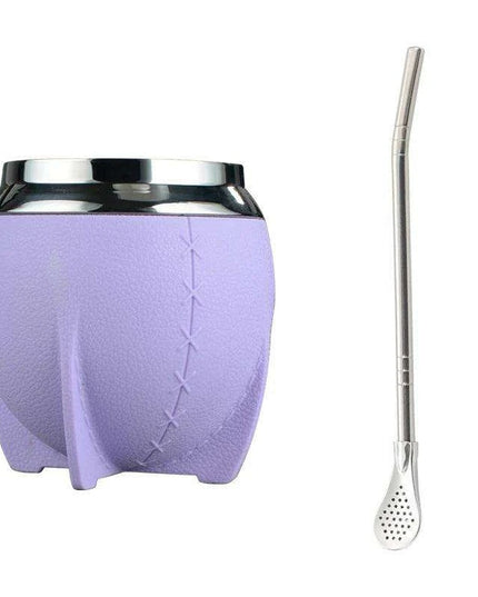 Portable Stainless Steel Yerba Mate Cup & Insulated Water Bottle Set - 280ml Hydration Solution