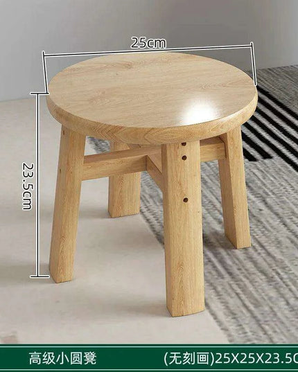 Rustic Kids' Round Wooden Bench - Stylish Multi-Use Stool for Home Decor