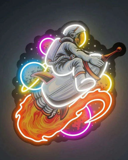 Celestial Glow Customizable LED Neon Sign - Space-themed Room Accent