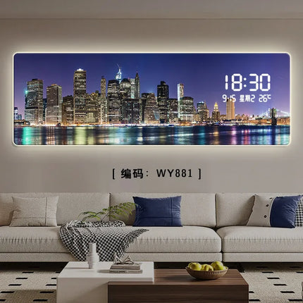 Xinfei Luxury LED Wall Clock - Modern Design, Big Size Mural Art