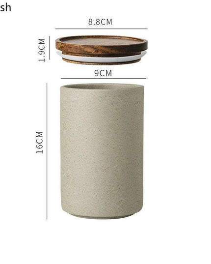 Vintage-Inspired Ceramic Canister Set with Airtight Wooden Lids for Tea and Coffee Storage