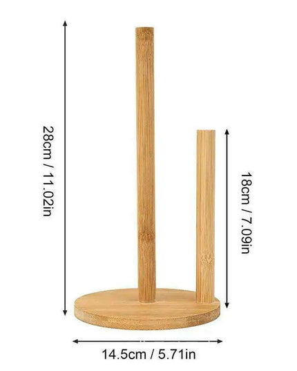 Bamboo Storage Stand for Kitchen and Bathroom - Eco-Friendly Organizer for Paper and Cling Film