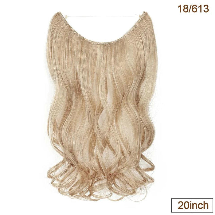 20-Inch Versatile Adjustable Invisible Wire Hair Extensions - Curly and Sleek Options