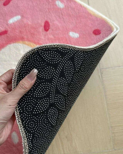 Whimsical Pink Donut Area Rug - Playful Decor for Kids' Spaces
