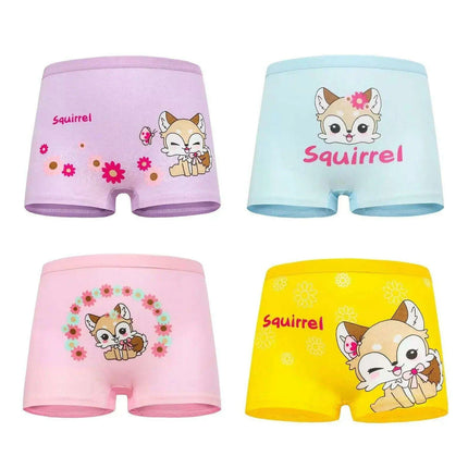 10-Pack Cute Cotton Boxer Briefs for Toddler Girls - Soft and Breathable Underwear Set