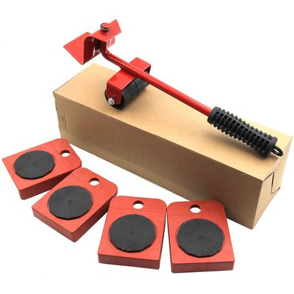 5-Piece Heavy Object Moving & Handling Tool Set — Portable Pulley System