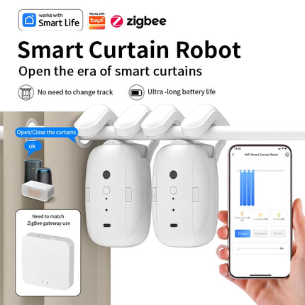 Automation System Store Zigbee Smart Curtain Driver with Voice Control