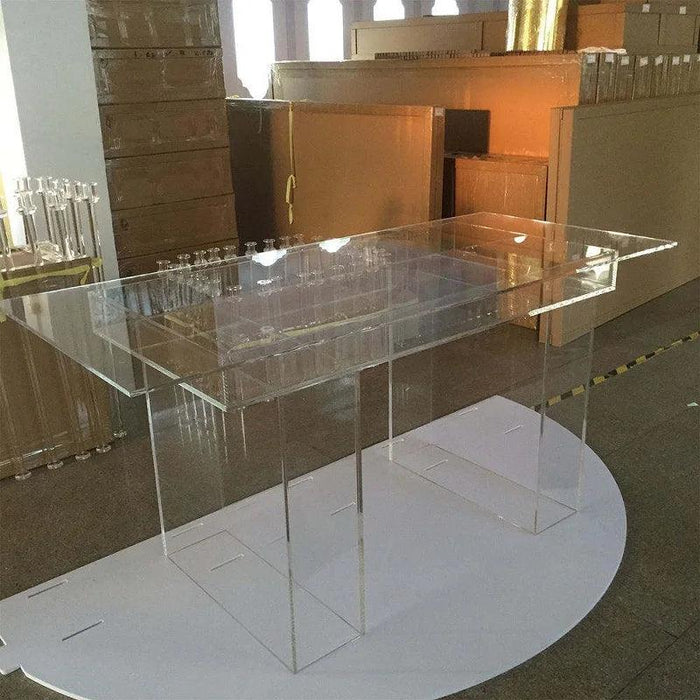 Sleek Transparent Acrylic Dining Table for Stylish Gatherings