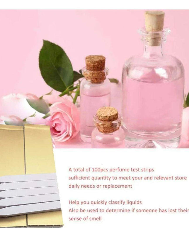 Aromatherapy Fragrance Testing Strips - 100 Disposable Paper Strips for Essential Oils and Perfumes, 14.3cm