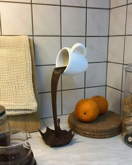 Whimsical Floating Coffee Cup Art - Enchanting Home Décor Piece