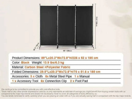 Chic Weatherproof 2-Panel Room Divider for Modern Indoor Privacy