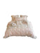 Elegant Rose Floral Wedding Bedding Set - Premium Cotton Duvet Cover with Korean Lace Design