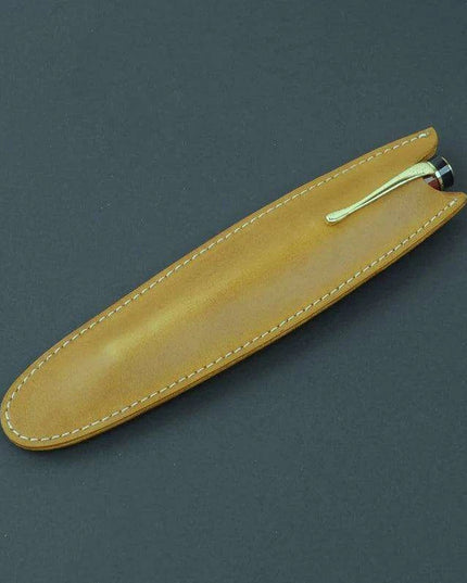 Elegant Cowhide Leather Zippered Pen Organizer for a Classy Workspace