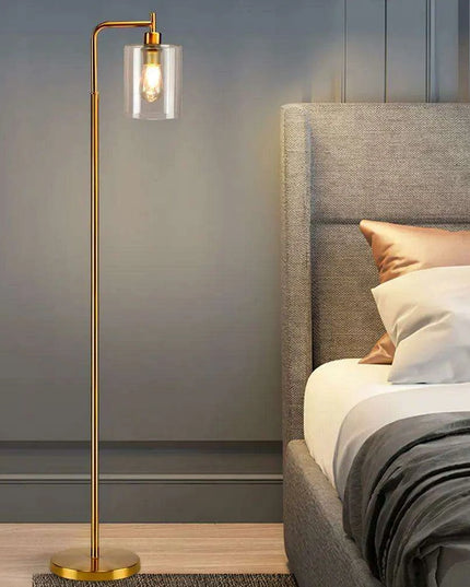 Elegant Nordic Glass and Brass LED Floor Lamp for Stylish Home and Office Lighting