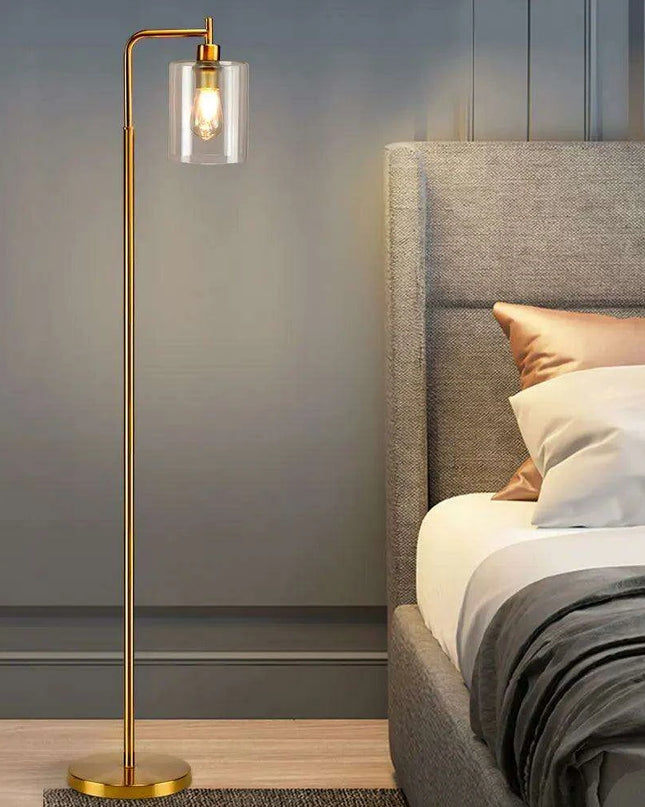 Elegant Nordic Glass and Brass LED Floor Lamp for Stylish Home and Office Lighting
