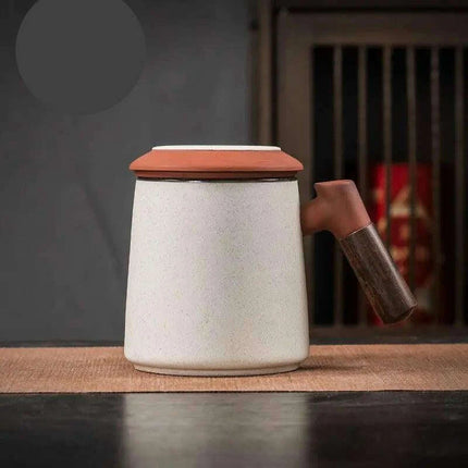 Sophisticated Purple Clay Travel Tea Mug Set with Infuser and Lid - 400ml for Office and Leisure