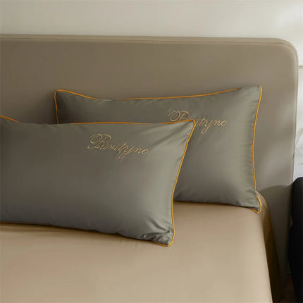 Monnom 100% Egyptian Cotton Duvet Cover Set - 3pcs, Soft & Durable