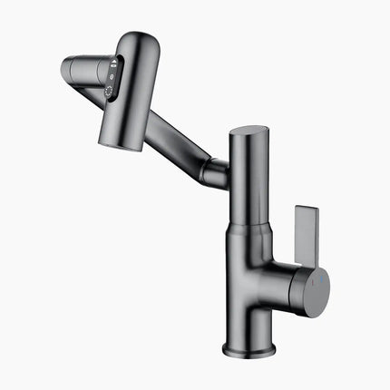 Rotatable Single-Hole Faucet with Temperature Display & Pull-O