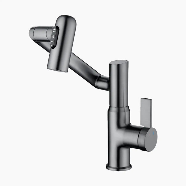 Rotatable Single-Hole Faucet with Temperature Display & Pull-O