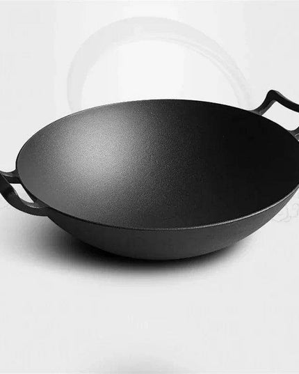 Effortless Cast Iron Skillet with Double Ears - Say Goodbye to Greasy Fumes and Sticking