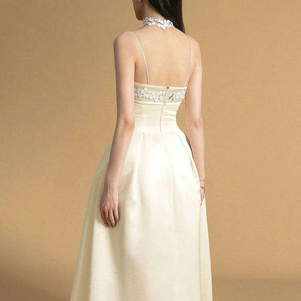 Chic Embroidered Strapless High-Waisted Evening Dress for Women