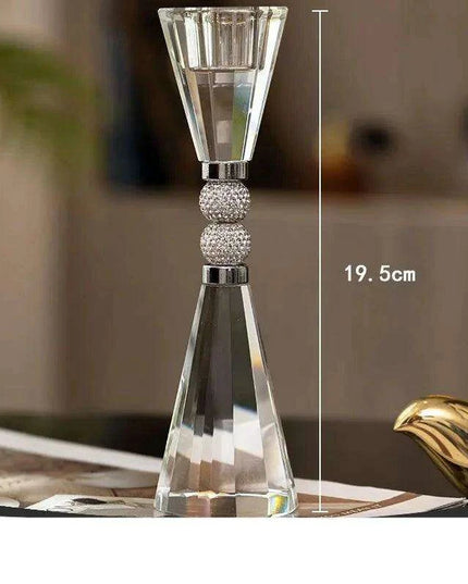 Glistening Golden Lotus Candle Stand with Crystal Floral Details - Exquisite Wedding Centerpiece