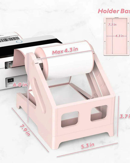 Chic Pink Label Printer Stand - Elegant and Space-Efficient Organizer