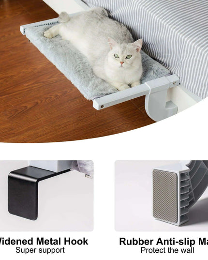 Adjustable Cat Window Lounge - Lightweight Portable Perch for Bird Watching & Sunbathing, 55x35x18 cm, 1.3kg