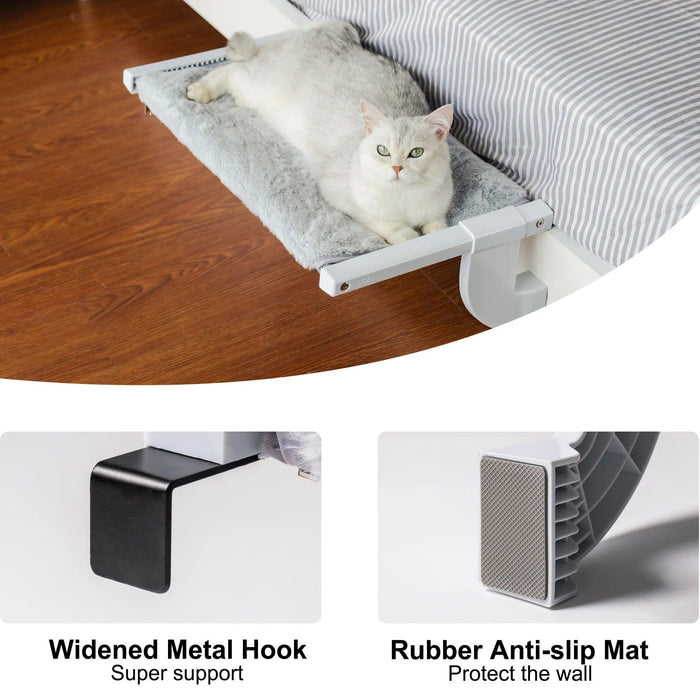 Adjustable Cat Window Lounge - Lightweight Portable Perch for Bird Watching & Sunbathing, 55x35x18 cm, 1.3kg