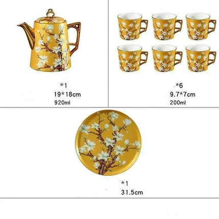 Luxurious Bone Porcelain Tea and Coffee Set in a Chic Presentation Box