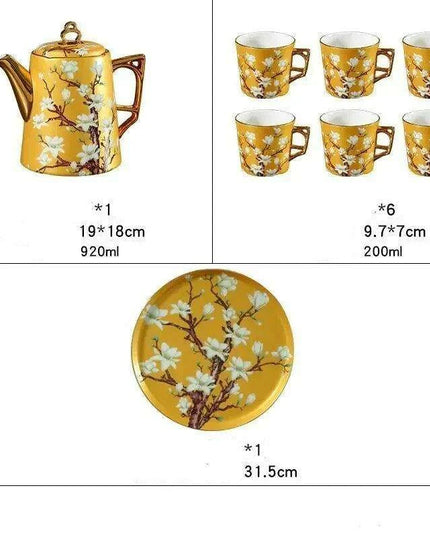 Luxurious Bone Porcelain Tea and Coffee Set in a Chic Presentation Box