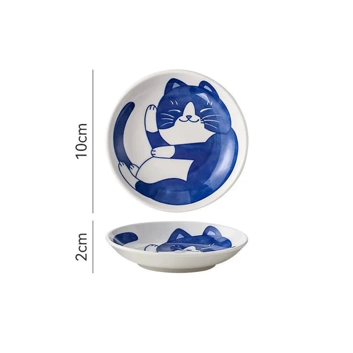 Whimsical Cartoon Cat Ceramic Bowl Set - Enhance Your Dining Experience with Playful Charm