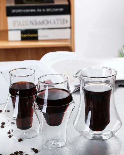 Artisan Japanese Double Insulated Coffee Glass Mug