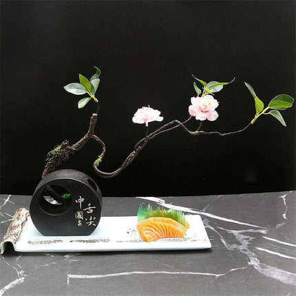 Elegant Floral Sashimi Display Set for a Luxurious Dining Experience