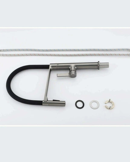 Elegant Gunmetal Magnetic Docking Kitchen Faucet - Stylish Single Handle Hot and Cold Tap