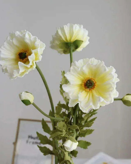 Elegant Faux Poppy Arrangements with Lush Greenery for Timeless Home Decor and Thoughtful Gifts