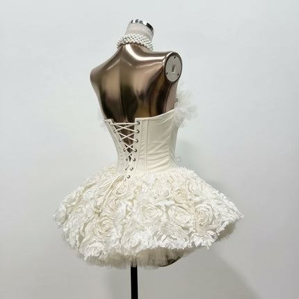Women’s 2026 Floral Tulle Corset Ballet Dress Strapless Tiered Ruffle Lace-Up Spring Summer Beach Party Evening Dress women-s-2026-floral-tulle-corset-ballet-dress-strapless-tiered-ruffle-lace-up-spring-summer-beach-party-evening-dress