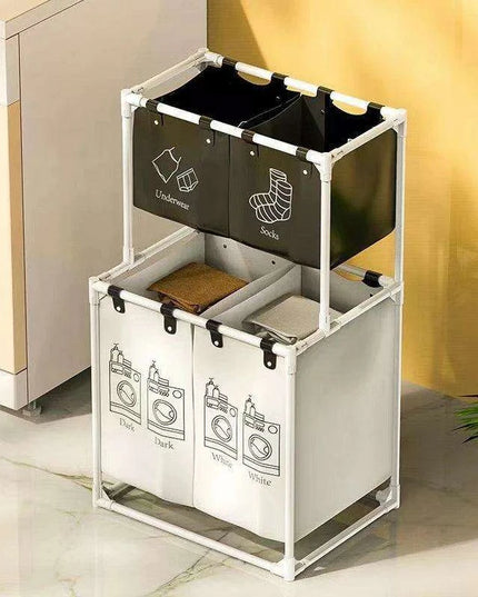 Sleek Monochrome Laundry Organizer Set with Quick Assembly - Available in Two Sizes