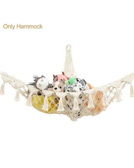 Stylish Boho Stuffed Animal Storage Hammock - Modern Toy Organizer