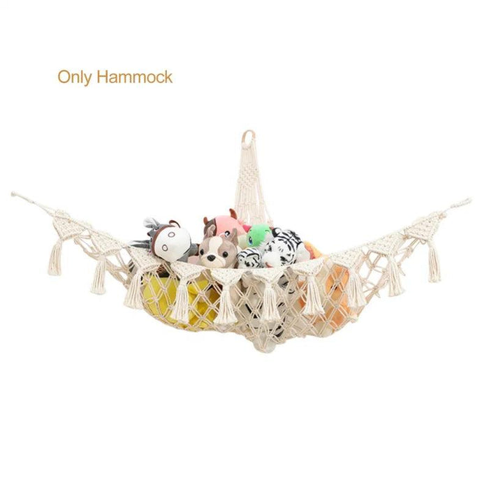 Stylish Boho Stuffed Animal Storage Hammock - Modern Toy Organizer