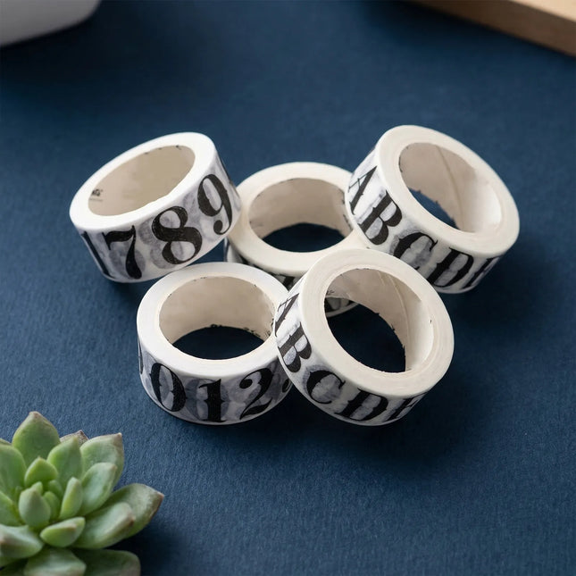 Foxnovo Vintage Typewriter Washi Tape Set - 6 Removable Designs for Jo