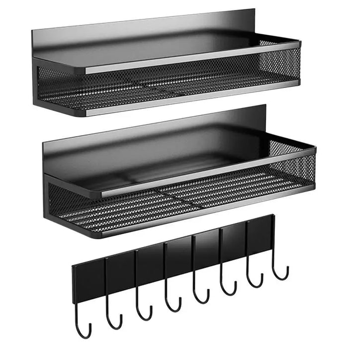 Magnetic Spice Rack with Paper Towel Holder - Refrigerator Organizer Shelf