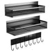 Magnetic Spice Rack with Hook Paper Towel Holder - Refrigerator Kitchen Storage Organizer Shelf