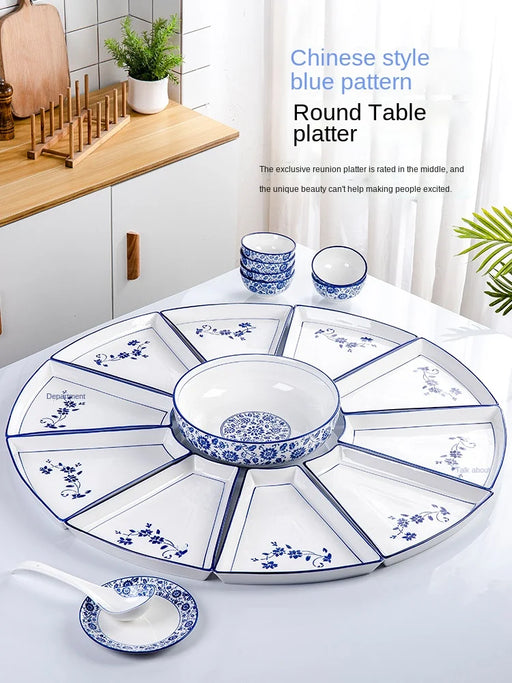 Festive Reunion Ceramic Tableware Collection with Elegant Plate and Bowl Set
