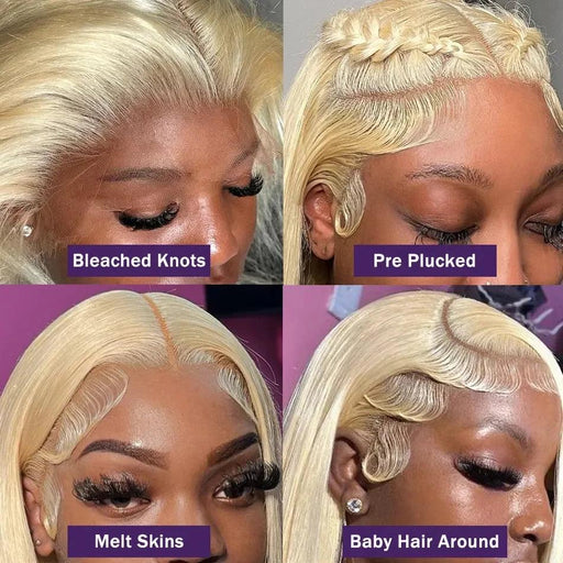 Blonde 613 Luxe Human Hair Lace Front Wig - Elegant and Timeless Hairpiece