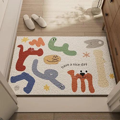 Cute Jacquard Entrance Mat | Cuttable, Wear-resistant, Non-slip | 40×60cm