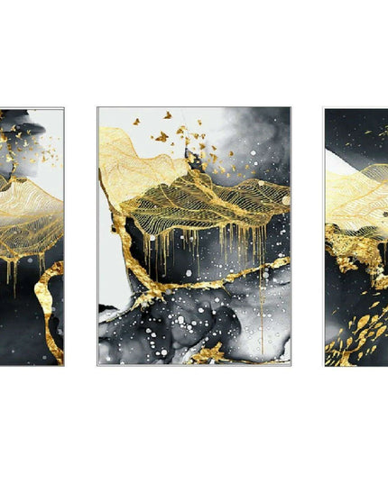 Luxe Golden Marble Canvas Art: Elevate Your Contemporary Home Aesthetic